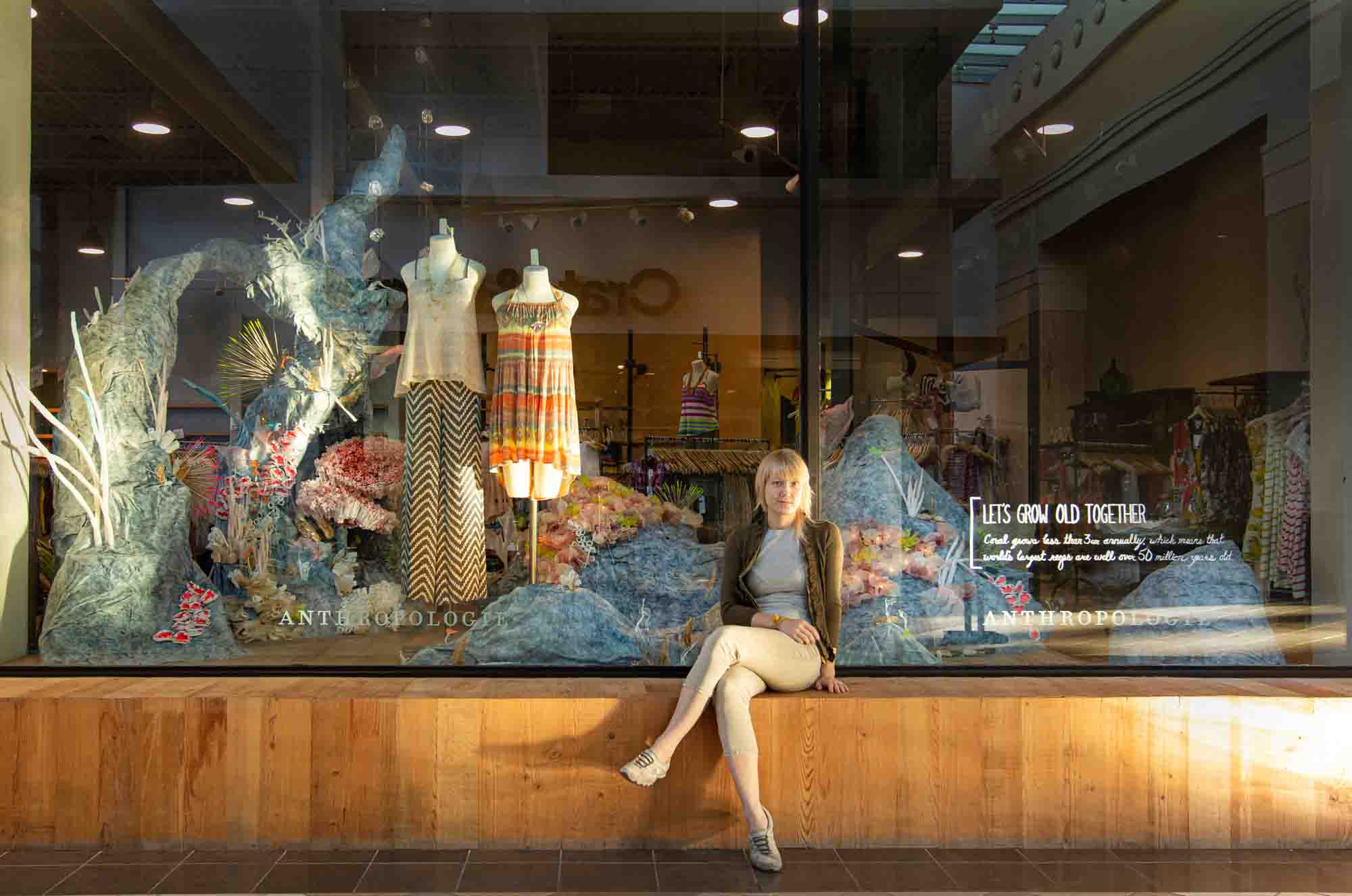 Earth Day Coral Reef Window Display at Anthropologie by Ashley Nardone